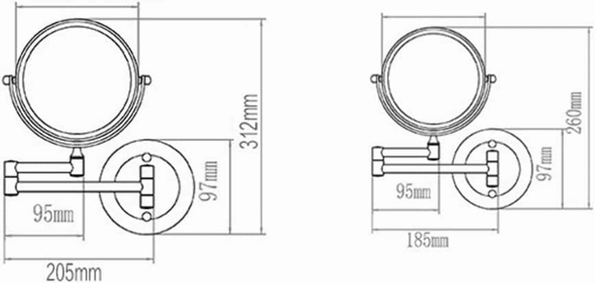 Wall Mounted Makeup Mirror, 10X/3X Magnification 8 Inch Two-Sided Swivel Vanity Mirror Extendable Bathroom Cosmetic Shaving Mirror Chrome Finish (Color : 10xsilverscrew6inch)
