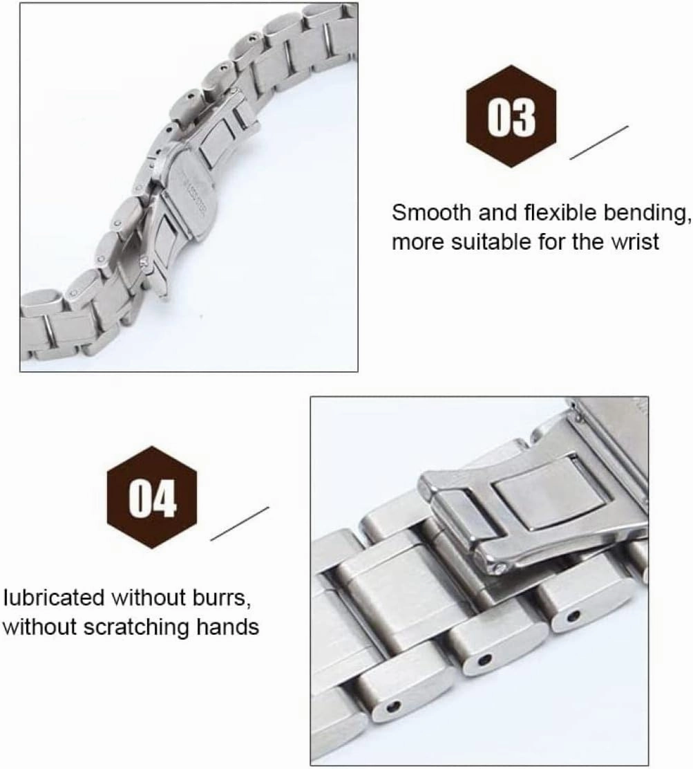 Watchband Quick Release Watch Strap 16mm 18mm 20mm Stainless Steel Watch Bands Metal Replacement Bracelet Strap for Men's Women's Watch Watch Wristband