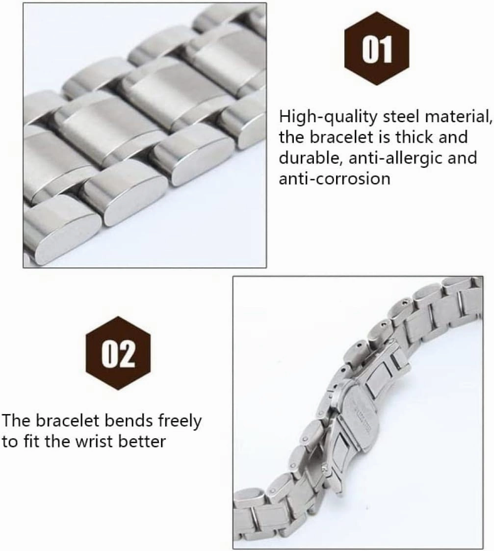 Watchband Quick Release Watch Strap 16mm 18mm 20mm Stainless Steel Watch Bands Metal Replacement Bracelet Strap for Men's Women's Watch Watch Wristband