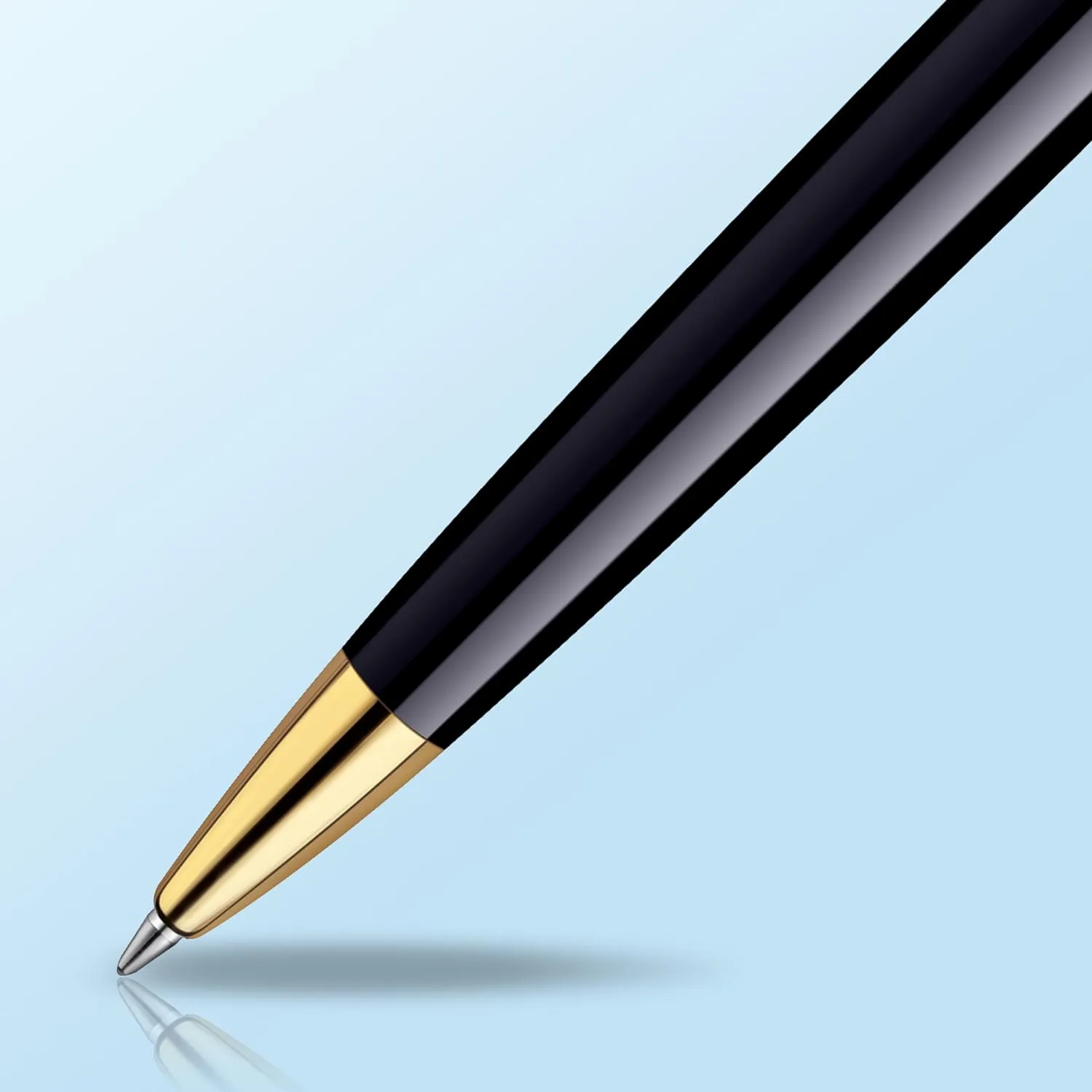 Waterman Hémisphère Ballpoint Pen | Gloss Black with 23k Gold Trim | Medium Point | Blue Ink | Gift Box