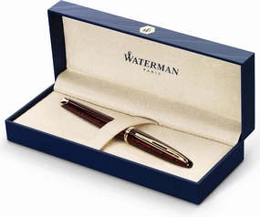 Waterman Carène Marine Amber Fountain Pen | Gloss Brown & Black with 23k Gold Clip | Medium Nib with Blue Ink Cartridge | Gift Box