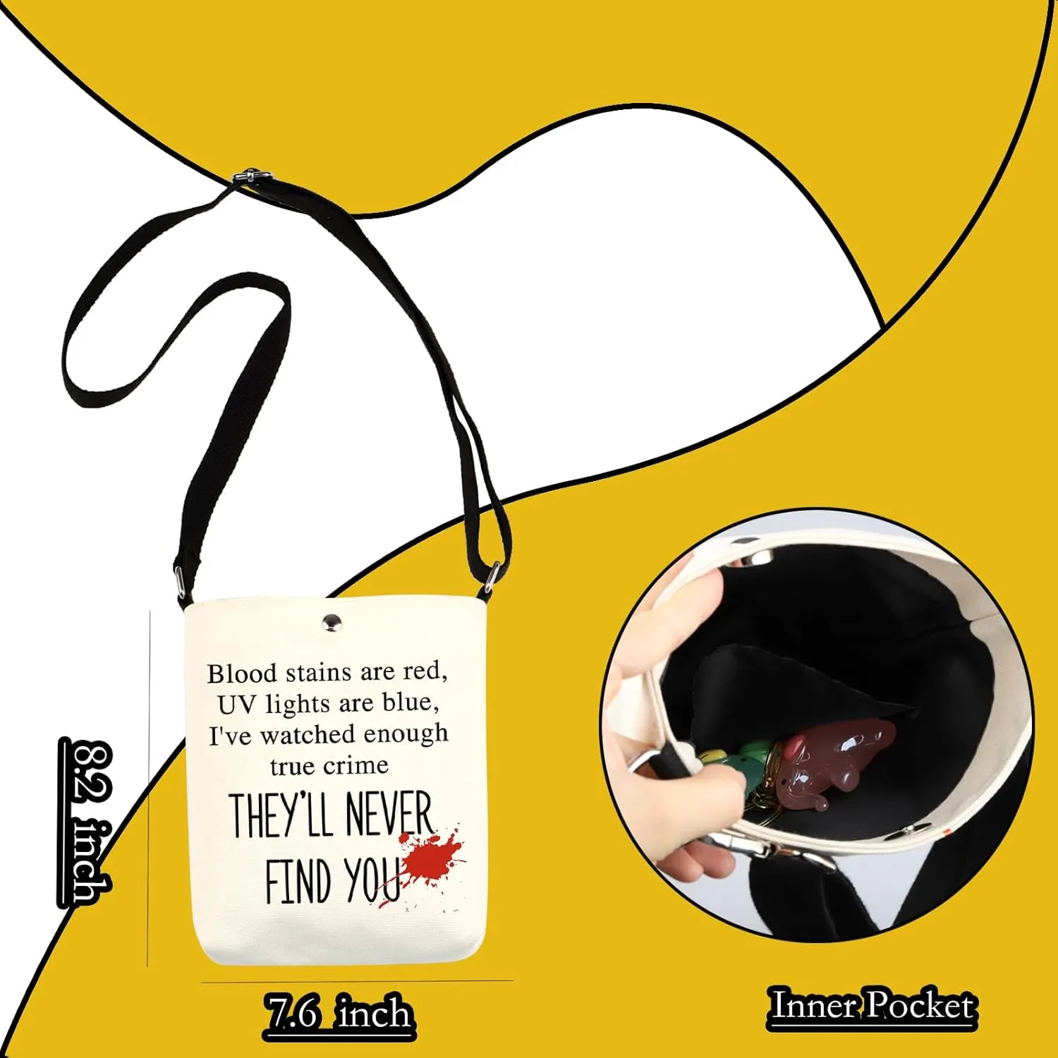 WCGXKO True Crime Gift True Crime Junkie Gift Crime Show Lover Zipper Pouch Makeup Bag (FIND YOU XK)