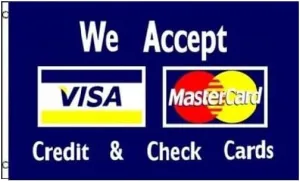 WE ACCEPT VISA and MASTERCARD 3x5 Ft Outdoor Indoor Country Flag For Decor Garden Yard