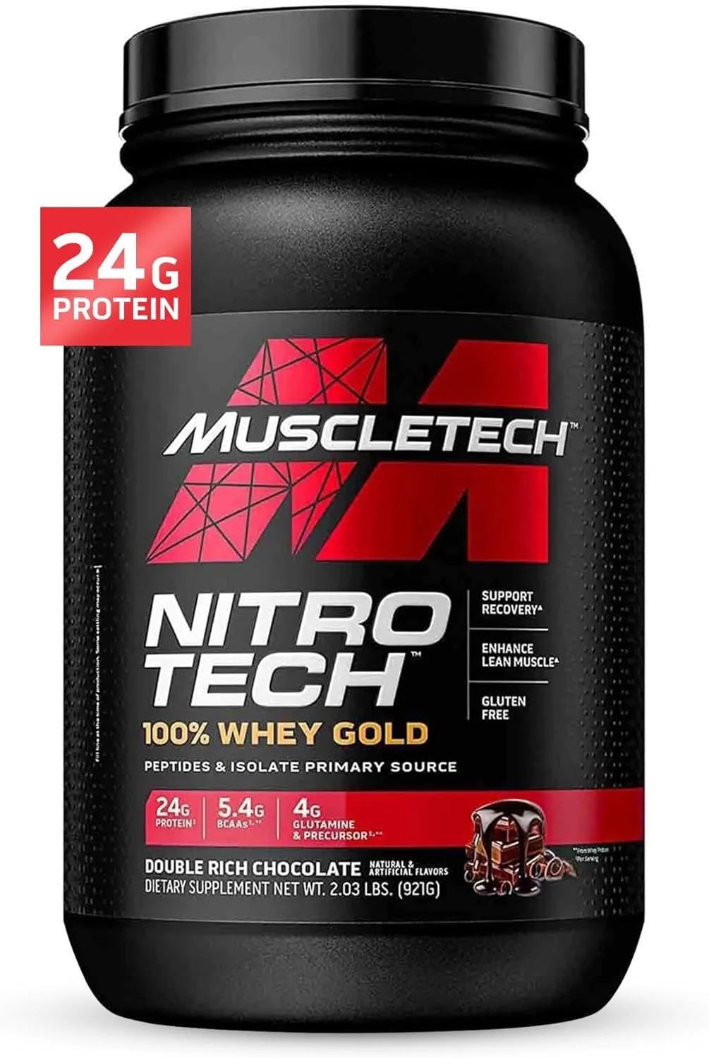 Whey Protein Powder , MuscleTech Nitro-Tech Whey Gold Protein Powder , Whey Protein Isolate Smoothie Mix , Protein Powder for Women & Men , Chocolate Protein Powder, 2 lbs (28 Serv)-package varies