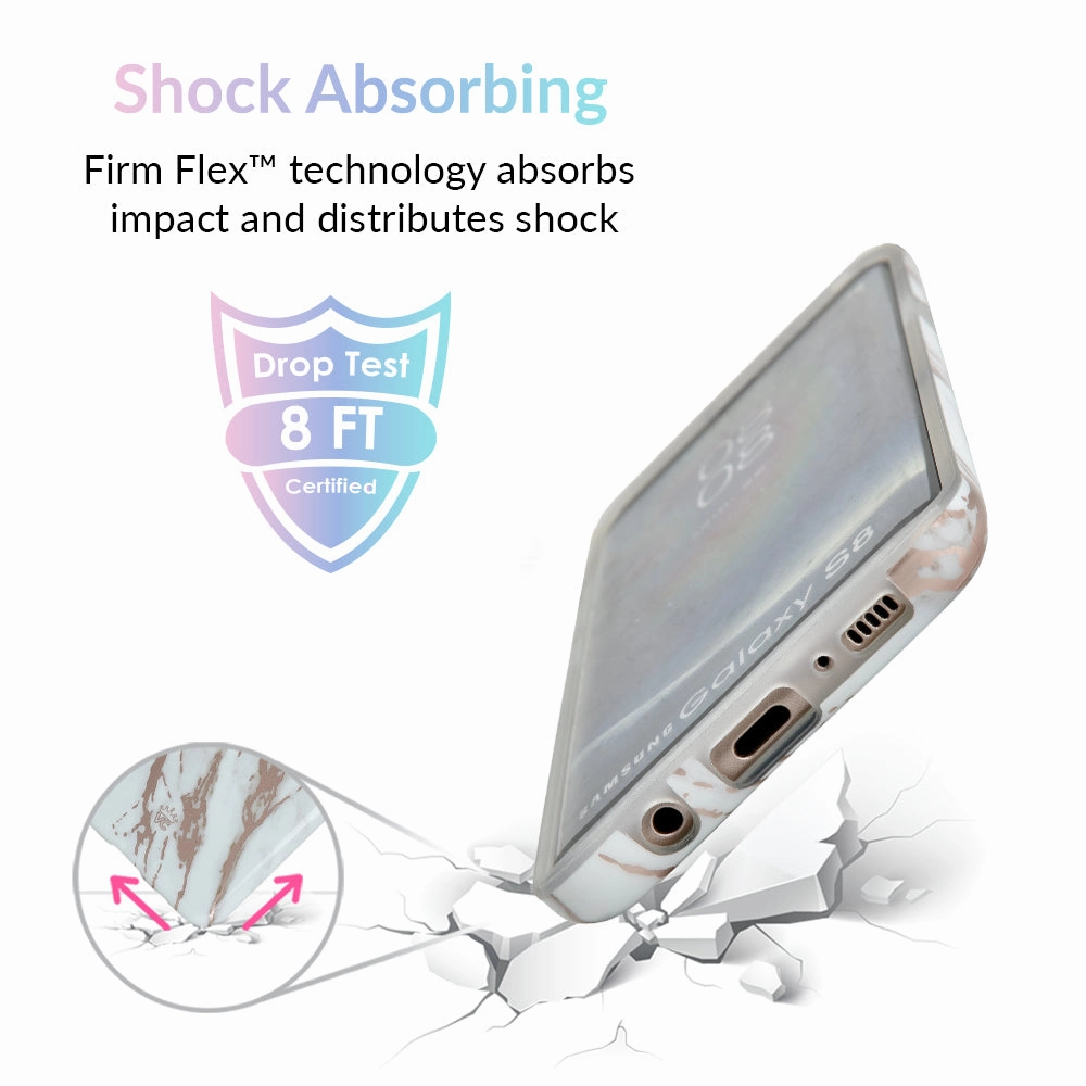White Marble Rose Gold Chrome 2 Samsung Galaxy Case