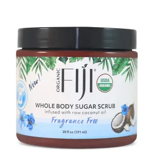 Whole Body Scrub - Infused with Coconut Oil, Exfoliating Sugar Scrub for Smooth and Soft Skin, Exfoliates & Restores Skin's Natural Biosphere, Fragrance Free 20 oz