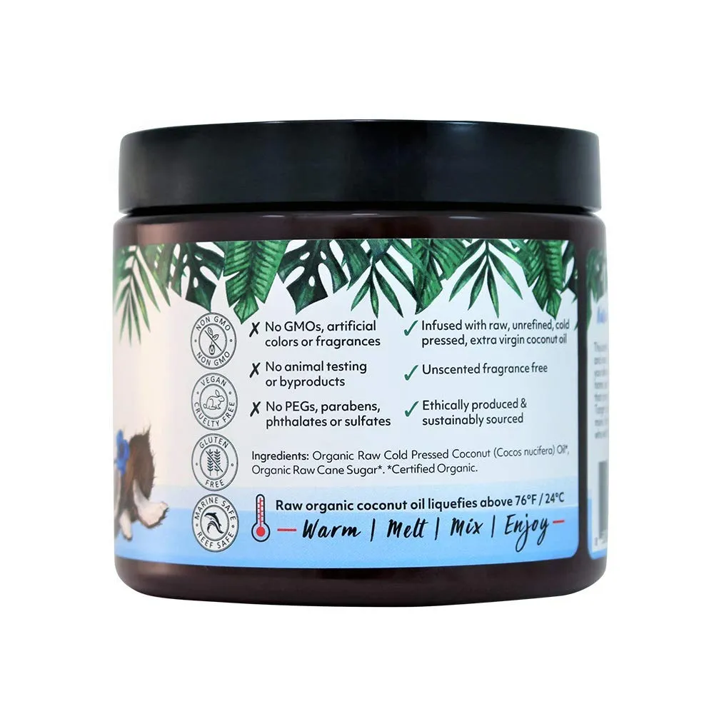 Whole Body Scrub - Infused with Coconut Oil, Exfoliating Sugar Scrub for Smooth and Soft Skin, Exfoliates & Restores Skin's Natural Biosphere, Fragrance Free 20 oz