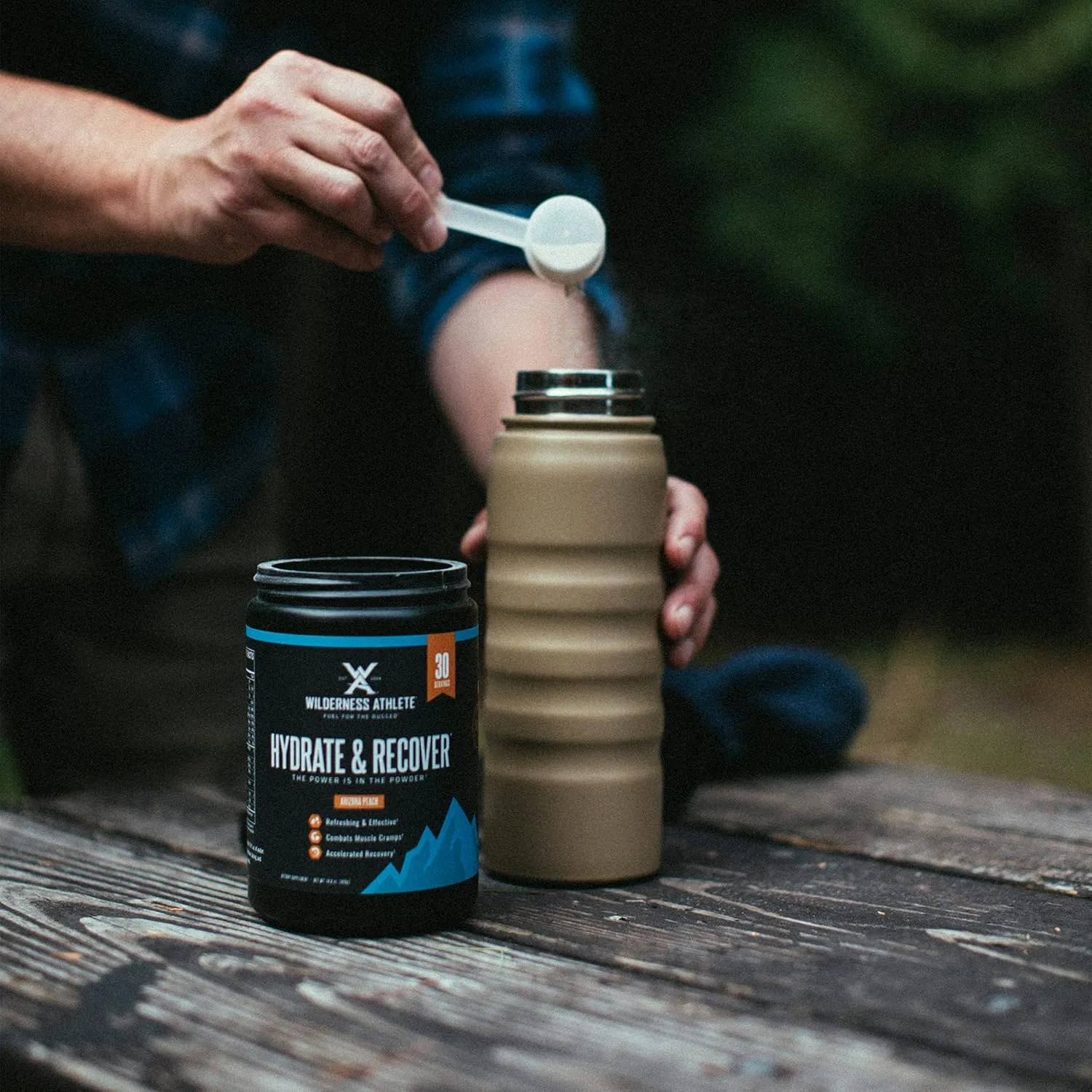 Wilderness Athlete - Hydrate & Recover | Liquid Hydration Powder Electrolyte Drink Mix - Recover Faster with Bcaas - Hydrate Powder with 1000mg of Vitamin C - 30 Serving Tub (Arizona Peach)