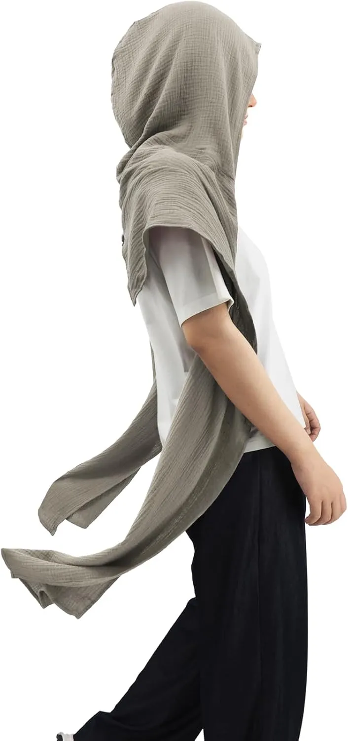 Women Men Fashion Shawl Scarf Cape | Multifunctional Hooded Cowl | Medieval Linen Cotton Cowl Hood |Vintage Goth Costume