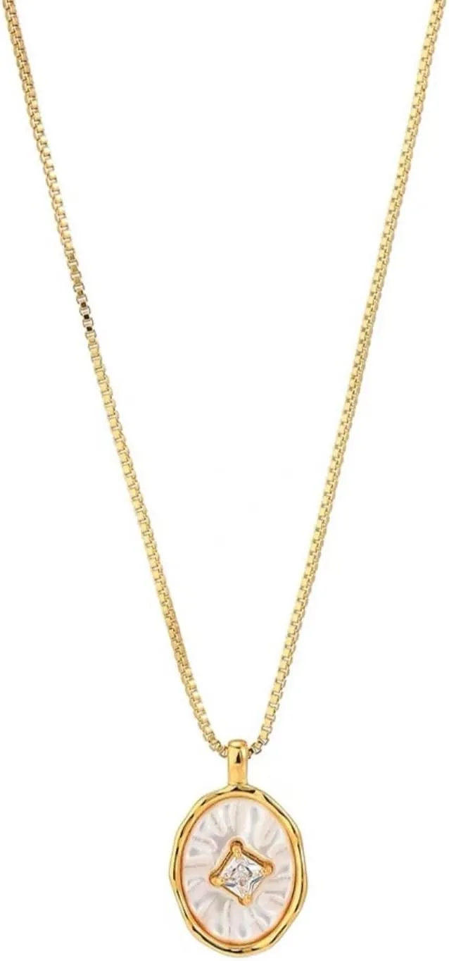 women's pendant necklace,18k Yellow Gold Pendant Necklace for Women,Zircon necklace,Gold Jewelry for Women Girls Gifts,Bridal Wedding Jewelry Gift, Fashionable jewelry,plated with 18K gold(1)