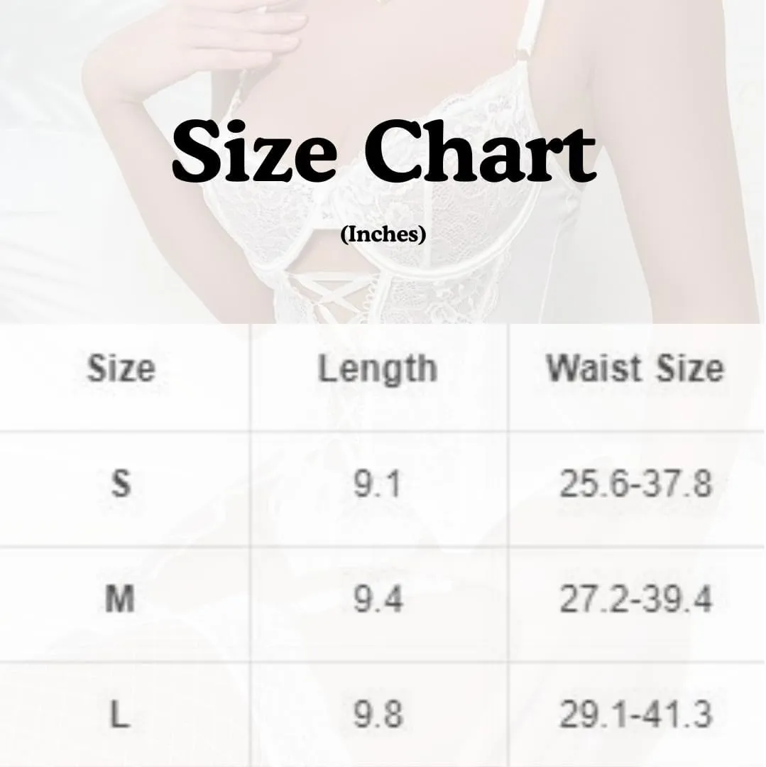 Women's Sexy Lace-Up Lingerie Set – 4-Piece Push Up Bridal Corset with Garter Belt and Stockings