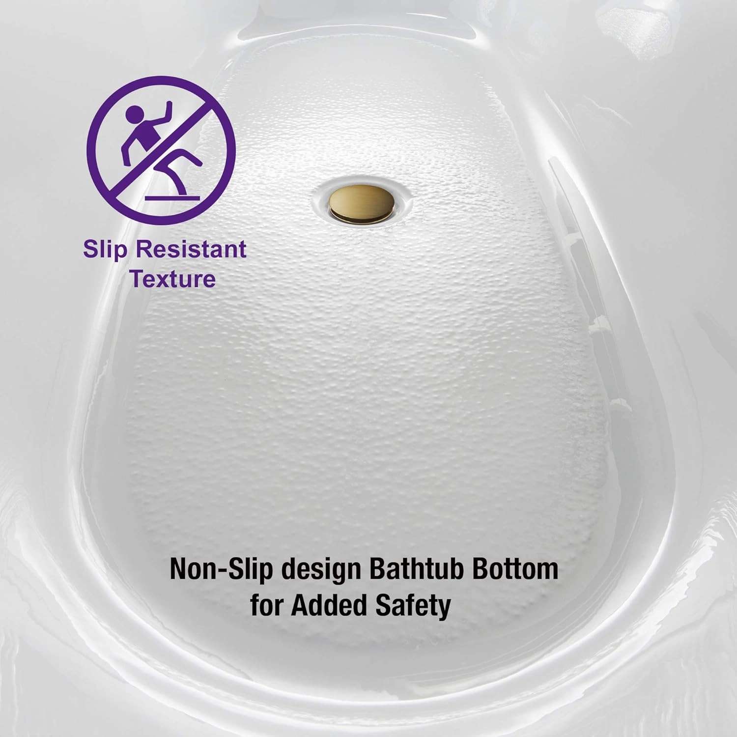 WOODBRIDGE 67" Acrylic Freestanding Bathtub Contemporary Soaking White Tub with Brushed Gold Overflow and Drain，BTA1528-BG