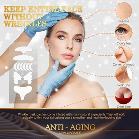 Wrinkle Patches Chest Wrinkles Pads, Reusable Silicone Neck & Forehead Wrinkle Patches, Anti Wrinkle Face Patches to Reduce Fine Wrinkles, Frown & Chest Line while Sleeping