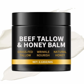 Wrinkle Protection Tallow Balm, Grass-Fed Beef Tallow & Honey Face Balm, Organic Natural Moisturiser Cream for Tightening and Firming (1)