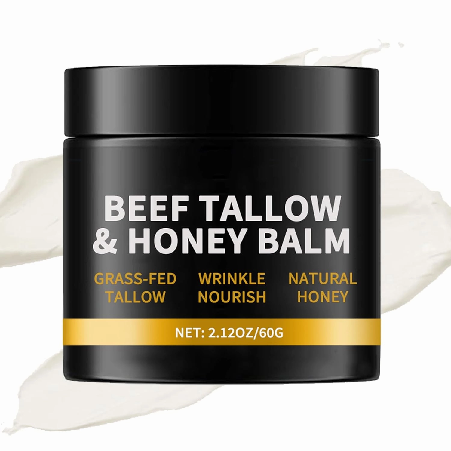 Wrinkle Protection Tallow Balm, Grass-Fed Beef Tallow & Honey Face Balm, Organic Natural Moisturiser Cream for Tightening and Firming (1)