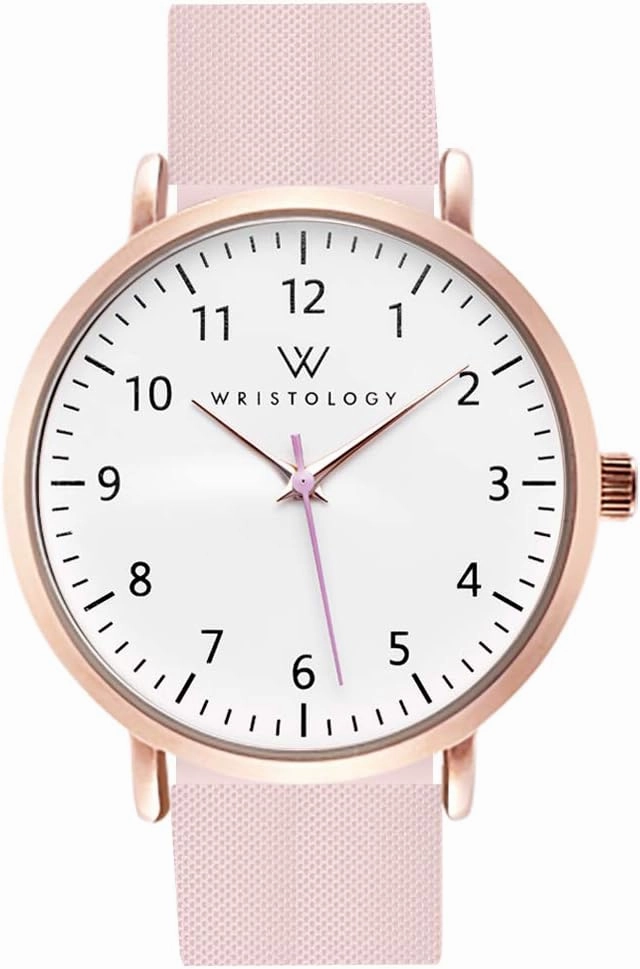 Wristology 19 Options - Maxi Numbers Watch, Silicone Band - Interchangeable Silicone Strap - Easy to Read Analog Face with Second Hand for Women, Men, Nurses, Teachers, Seniors, EMT Olivia