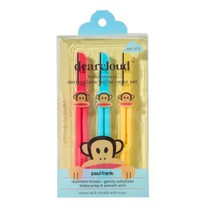 x Paul Frank Retractable Dermaplane Facial Razor Set - Smooth & Exfoliate Skin (3 pack)