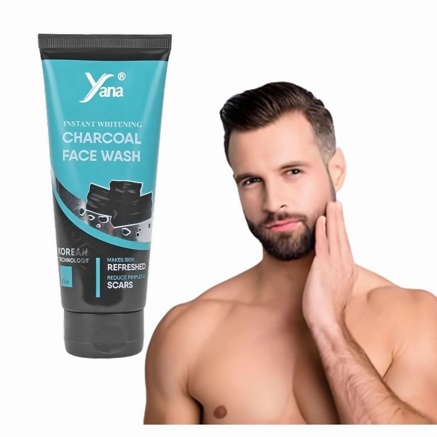 Yana Activat charcoal face wash, cleanser for men