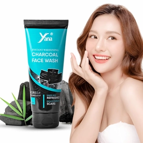 Yana Charcoal Face Wash travel size & Cleanser Clean & Clear Skin Sensitive For Women By Korean Technoloy | Charcoal Face Wash Scrub | Side-effect Free