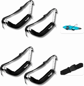 Yes4All Kayak Storage Hooks, Heavy-Duty Premium Foam Padded Surfboard Wallmount Rack, Set of 2 SUP Paddle Board Rack Hold up to 125 Lbs/Canoe, Bike, Kayak Storage Hook Indoor & Outdoor Hangers,Black