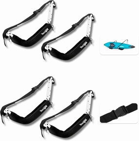 Yes4All Kayak Storage Hooks, Heavy-Duty Premium Foam Padded Surfboard Wallmount Rack, Set of 2 SUP Paddle Board Rack Hold up to 125 Lbs/Canoe, Bike, Kayak Storage Hook Indoor & Outdoor Hangers,Black