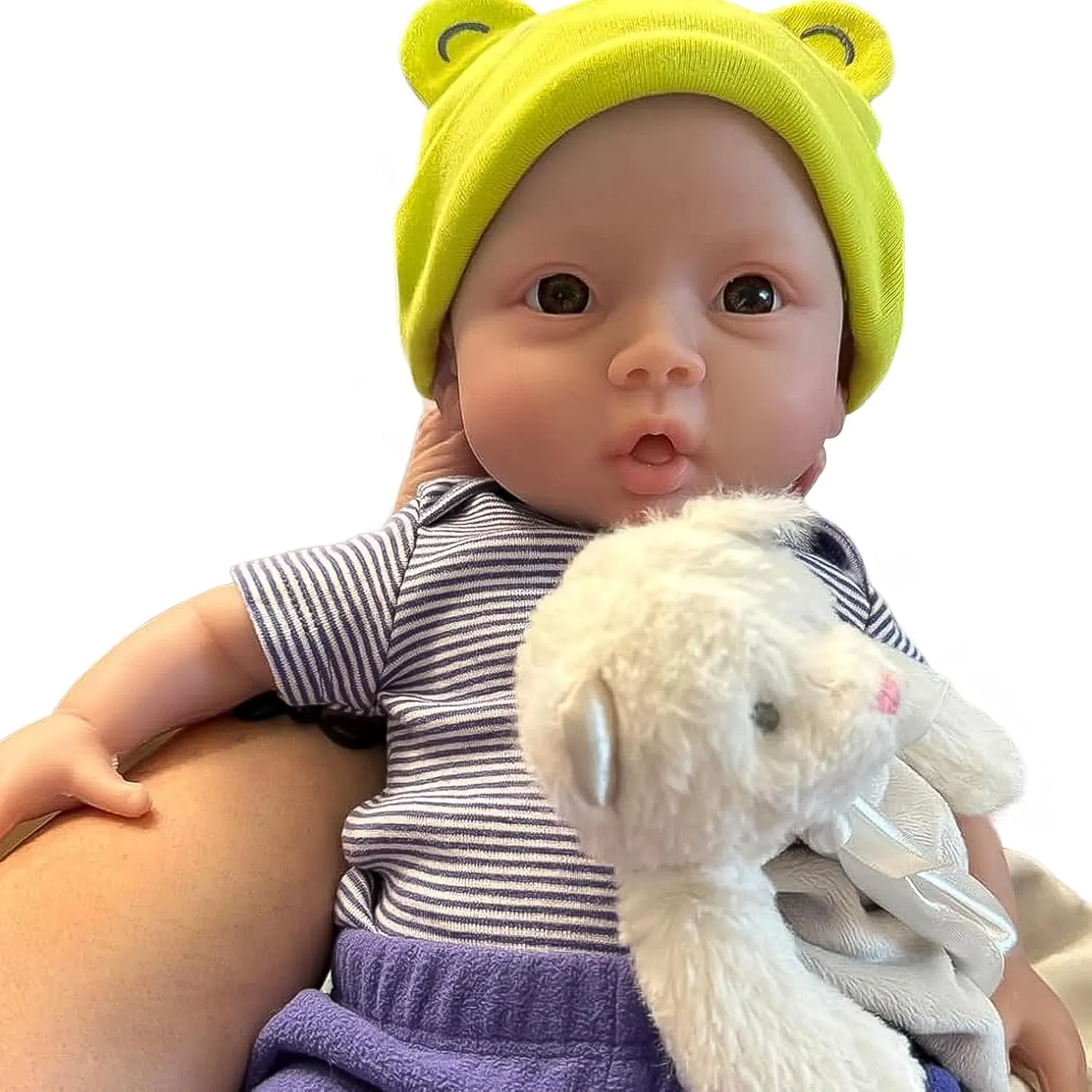 YIQI 18.5 inches Full Silicone Newborn Baby Doll not Vinyl Soft Silicone Baby Lifelike Reborn Doll Present Collectible Washable (Wheaten Color)