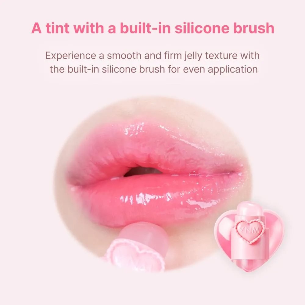 YNM Heart Jelling Tint (06 PLUM JELLING, 0.09 oz) Silicone Lip Brush Included, K-Beauty, Non-Sticky, Moisturizing, Smudge-Proof, Korean Lip Tint, Long-Lasting, Vivid Color