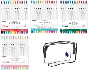 Zebra Clickart WYSS22 Water-Based Markers, 48 Colors, Case Included