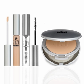 ZUZU LUXE Warrior Kit | Mineral Powder Foundation   Concealer   Luxe Mascara   Cosmetic Bag (D-10 Powder, C-20 Concealer, Clear Mascara)
