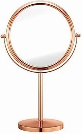 ZWFENG Wall-Mounted Vanity Mirrors, Spot Retro Table Mirror Rose Gold Makeup Mirror HD Double-Sided Round Mirror